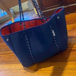 Navy blue ah. Droned bag